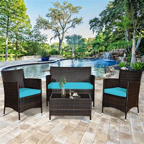 4 piece rattan patio set - Feb 4, 2024 ... The set arrives in 4 boxes for manageable assembly. ... Piece Patio Furniture ... Top 10: Best Outdoor Patio Furniture Sets in 2023 / Wicker Rattan ...